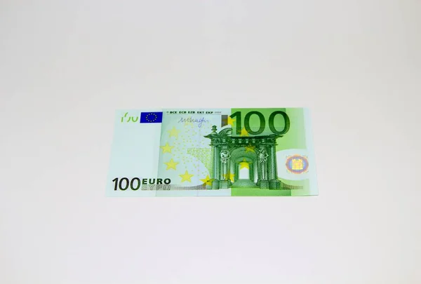 Euro Banknote Auf Weißem Hintergrund — Stockfoto