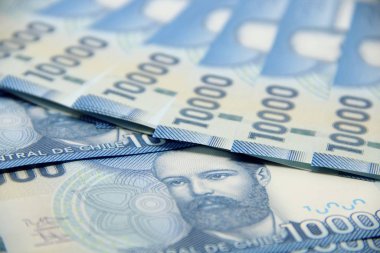 Şili pezosu banknotları, yakın plan para