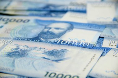 Şili pezosu banknotları, yakın plan para