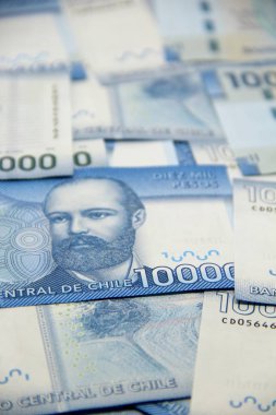Şili pezosu banknotları, yakın plan para