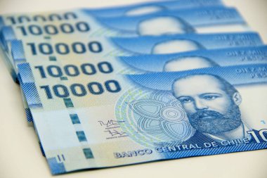 Şili pezosu banknotları, yakın plan para