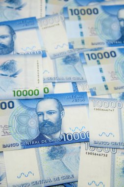 Şili pezosu banknotları, yakın plan para