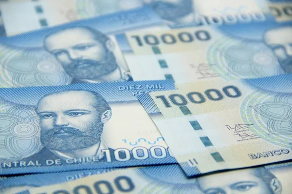 Şili pezosu banknotları, yakın plan para