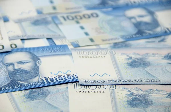 Şili pezosu banknotları, yakın plan para