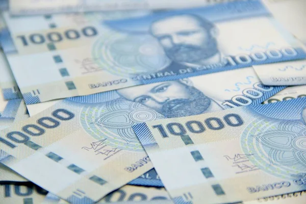 Şili pezosu banknotları, yakın plan para
