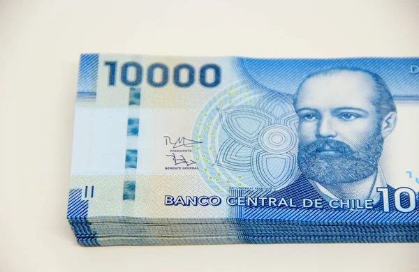 Şili pezosu banknotları, yakın plan para