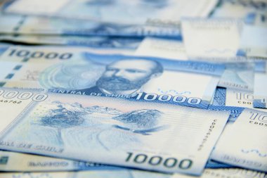 Şili pezosu banknotları, yakın plan para