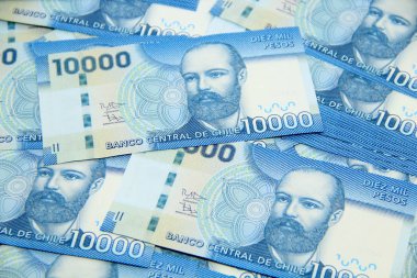 Şili pezosu banknotları, yakın plan para