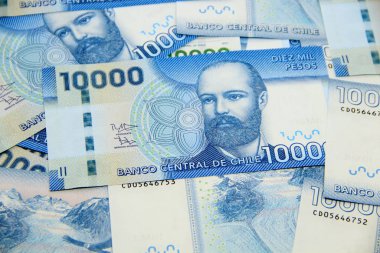 Şili pezosu banknotları, yakın plan para
