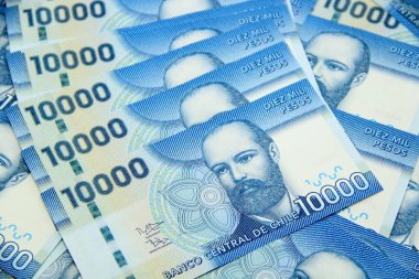 Şili pezosu banknotları, yakın plan para