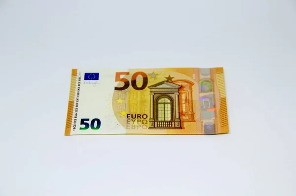 Banconota Euro Sfondo Bianco — Foto Stock
