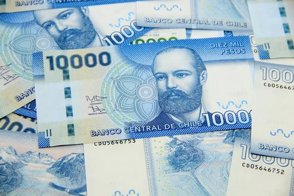 Şili pezosu banknotları, yakın plan para