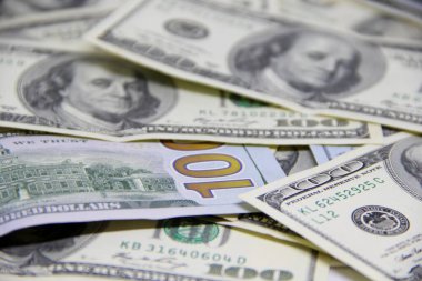 Arka planda Amerikan doları, kapatın.
