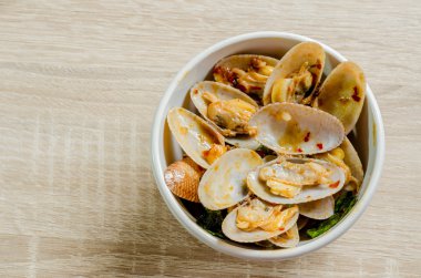 Heyecan yakın kavrulmuş biber kızarmış istiridye yapıştırın, Tayland gıda