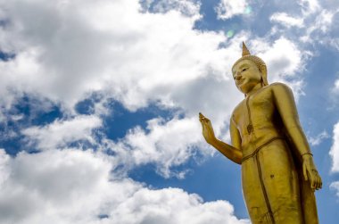 Phra buddha mongkhon maharaj; The larg standing buddha Statue clipart