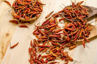 Kurutulmuş biber arka plan. Tay gıda baharat.