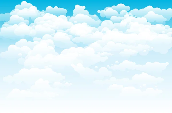 Ilustración vectorial editable de nubes de luz en un cielo azul hecha usando un gradiente — Archivo Imágenes Vectoriales