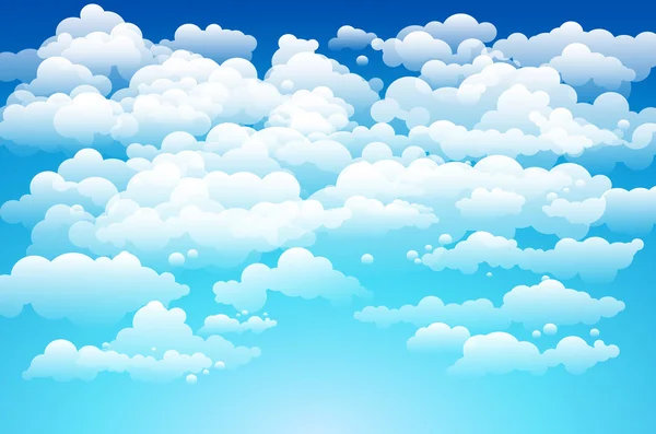 Redigerbara vektorillustration av lätta moln på en blå himmel med en övertoning — Stock vektor