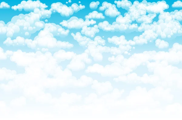 Голубое небо с облаками. Векторный фон — стоковый вектор