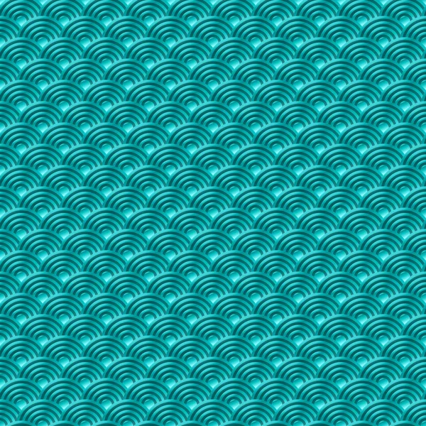 Κινεζική μπλε χωρίς ραφή πρότυπο ψάρια δράκος κλίμακες απλό μοτίβο απρόσκοπτη φύση φόντο με διάνυσμα πρότυπο κύκλο ιαπωνική κύματος — Διανυσματικό Αρχείο