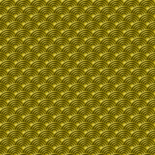 Modèle sans couture en or chinois écailles de poissons dragon modèle sans couture simple Nature fond avec motif de cercle ondulatoire japonais vecteur coréen — Image vectorielle