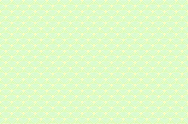 Китайський безшовний візерунок риби дракона масштабує простий безшовний візерунок Природний фон з японськими хвильовими колами пастельних кольорів на зеленому фоні. Векторні — стоковий вектор