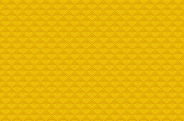 Chinois jaune or motif sans couture dragon écailles de poisson modèle simple sans couture Nature fond avec motif cercle vague japonaise vecteur coréen — Image vectorielle