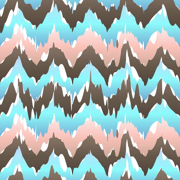 Ikat geometrisches nahtloses Muster. Kollektion rosa und blauer Farben. Inspiration für die indonesische Textil-Krawattenfärbetechnik. Rauten- und Tropfenformen. Vektor — Stockvektor