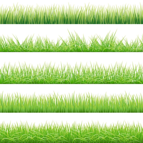 Hierba verde Big Set, Vector Ilustración — Vector de stock