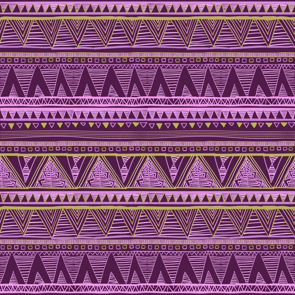 Ethnisch nahtlose Muster. Tribal Art Boho Print, abstraktes Ornament. Hintergrund Textur, Dekoration ethnischen nahtlosen lila rosa Vektor — Stockvektor