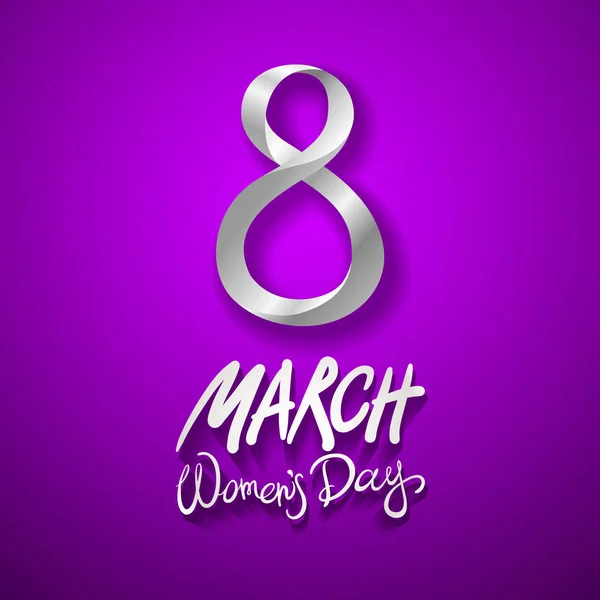 3 月 8 日贺卡。国际妇幼节。矢量。紫色背景 — 图库矢量图片