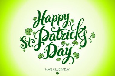 Yeşil vektör mutlu Saint Patricks Günü tasarım. tipografi yazı. El taslağı Bira Festivali rozeti