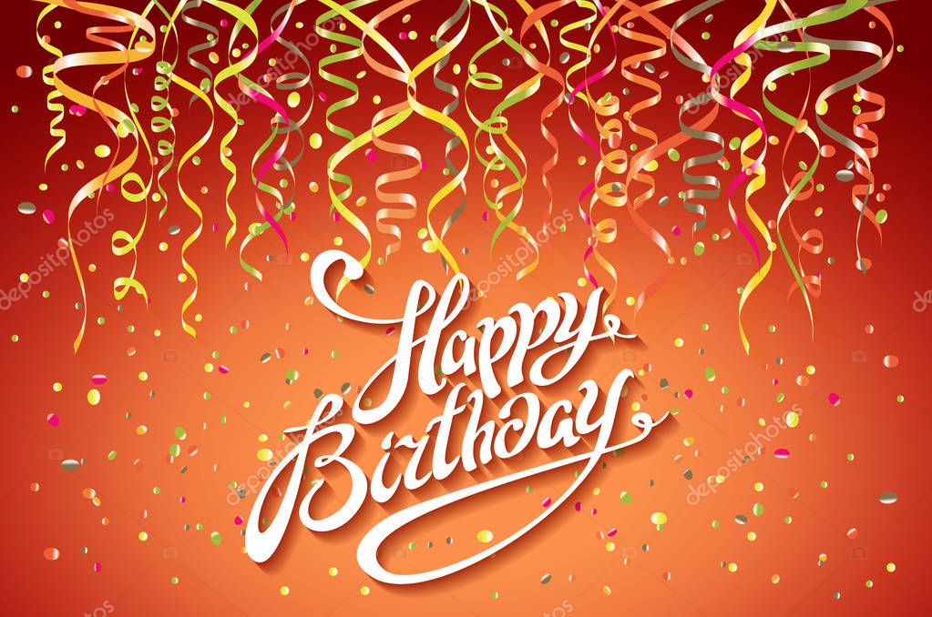 happy birthday card template confetti holiday background