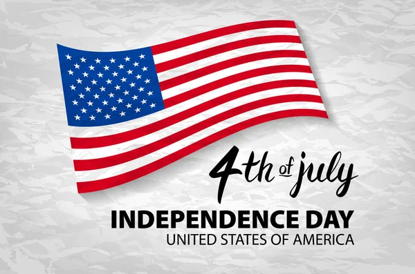 Cuatro de julio USA Tarjeta de felicitación del Día de la Independencia. 4 de julio. Fondo de pantalla de celebración de Estados Unidos de América. fiesta nacional diseño de tarjetas de bandera de EE.UU. . — Vector de stock