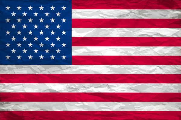 Le drapeau américain peint sur papier blanc avec vecteur backgrond — Image vectorielle