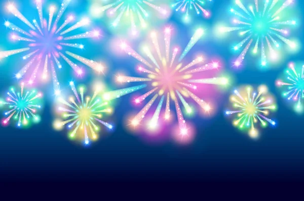 Großes Feuerwerk - Vektor-Illustration Hintergrund — Stockvektor
