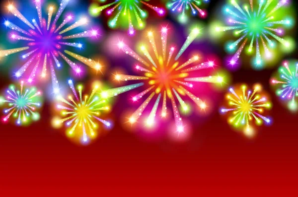 Fondo de fuegos artificiales estrellados con lugar para texto — Vector de stock