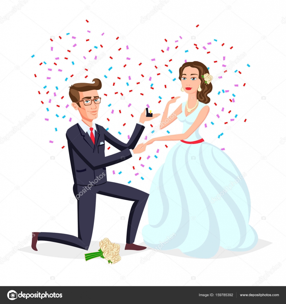 Couple hand putting wedding ring in bethrothal or wedding ceremony  illustration vecto 4599743 Vector Art at Vecteezy