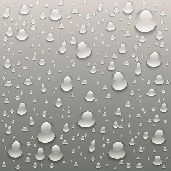 Vector Gotas de agua sobre un fondo gris — Vector de stock