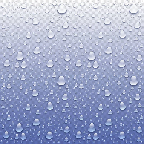 Foto vectorial Imagen realista de gotas de lluvia o vidrio de ventana de canal de vapor — Vector de stock