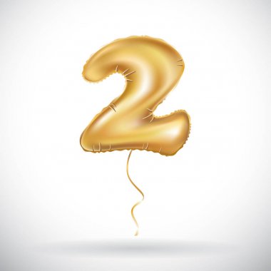 Altın balon yazı tipi parçası iki, 2 numaralı vektör. Çift. Twain