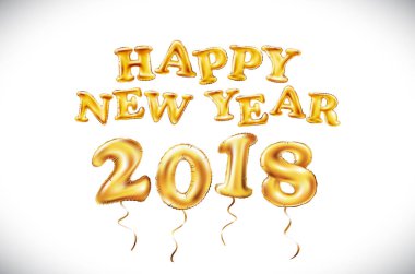 Metalik altın harf balon, 2018 mutlu yeni yıl, altın sayı Alfabe harf Balonlar, hava dolu. Noel kutlamaları, Dekorasyon, güzel parıldıyor