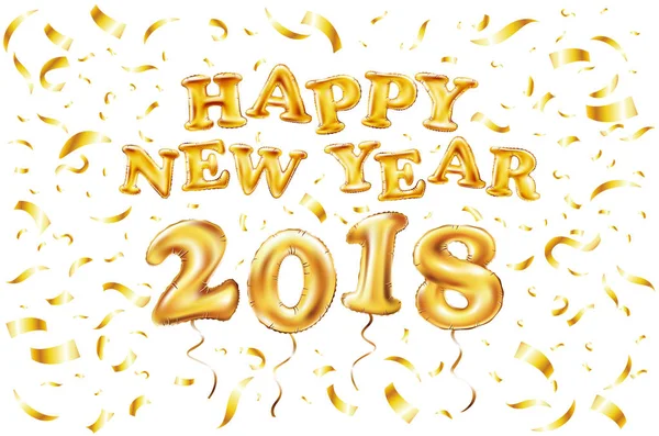 Metalik altın harf balon, 2018 mutlu yeni yıl, altın sayı Alfabe harf Balonlar, hava dolu. Noel kutlamaları, Dekorasyon, güzel parıldıyor