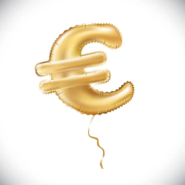 Vector Oro euro símbolo alfabeto globos, dinero y moneda, número de oro y globo de letras — Vector de stock