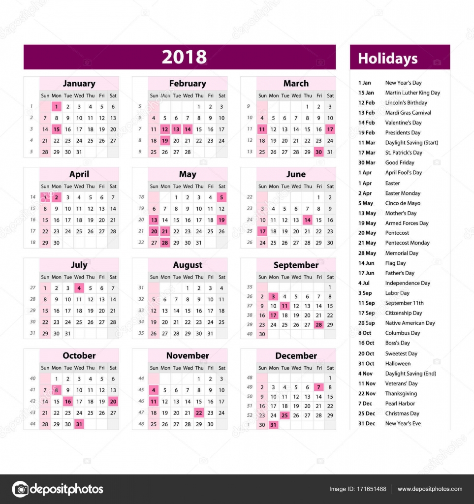 dentrodabiblia: 2018 year calendar with holidays dentrodabiblia: 2018 year calendar with holidays