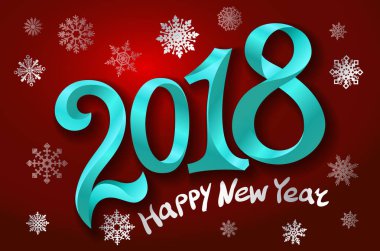 2018 mutlu yeni yıl tasarım öğesi için sunumlar, el ilanları, broşürler, kartpostallar ve posterler. Vektör çizim Eps10