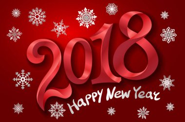 2018 mutlu yeni yıl tasarım öğesi için sunumlar, el ilanları, broşürler, kartpostallar ve posterler. Vektör çizim Eps10