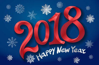 2018 mutlu yeni yıl tasarım öğesi için sunumlar, el ilanları, broşürler, kartpostallar ve posterler. Vektör çizim Eps10