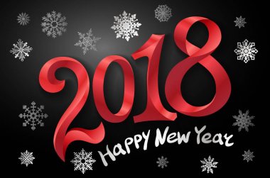 2018 mutlu yeni yıl tasarım öğesi için sunumlar, el ilanları, broşürler, kartpostallar ve posterler. Vektör çizim Eps10