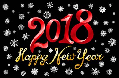 2018 mutlu yeni yıl tasarım öğesi için sunumlar, el ilanları, broşürler, kartpostallar ve posterler. Vektör çizim Eps10